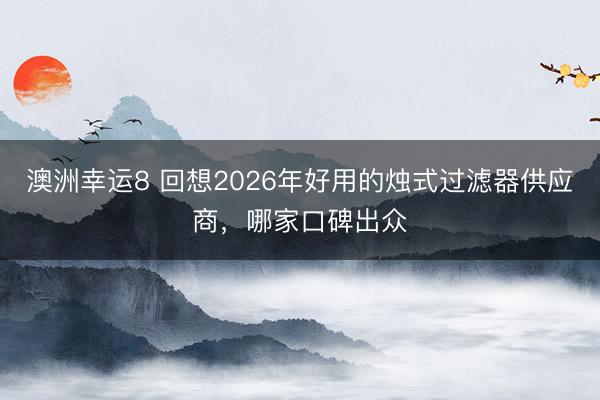 澳洲幸运8 回想2026年好用的烛式过滤器供应商，哪家口碑出众